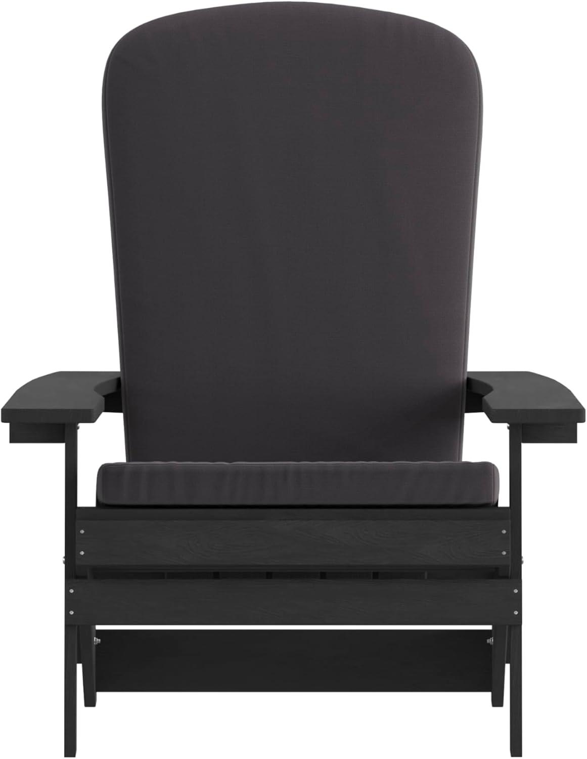 image:imageFlash Furniture Charlestown Folding Adirondack Chairs Poly Resin FrameAllWeather CushionsIndoorOutdoor Use Set of 2 WhiteTealBlackGray