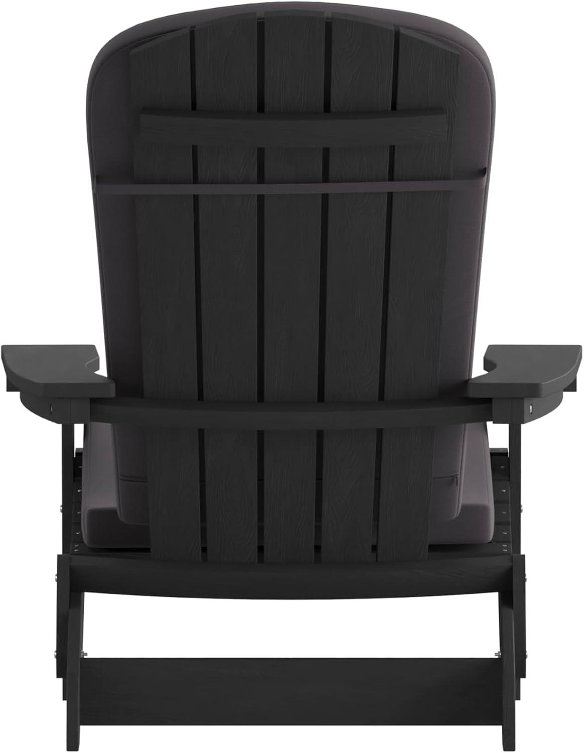 image:imageFlash Furniture Charlestown Folding Adirondack Chairs Poly Resin FrameAllWeather CushionsIndoorOutdoor Use Set of 2 WhiteTealBlackGray