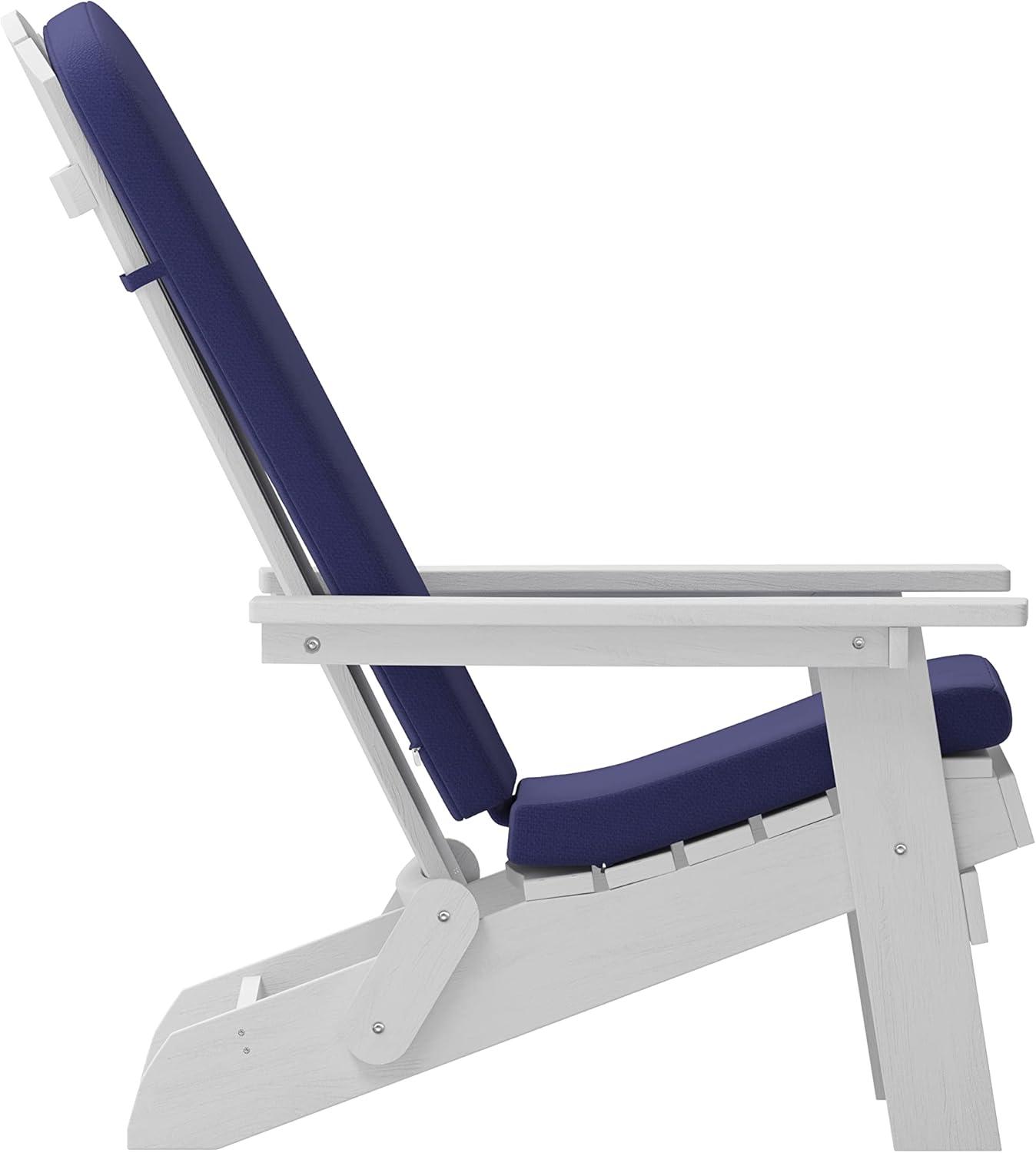 image:imageFlash Furniture Charlestown Folding Adirondack Chairs Poly Resin FrameAllWeather CushionsIndoorOutdoor Use Set of 2 WhiteTealWhiteBlue