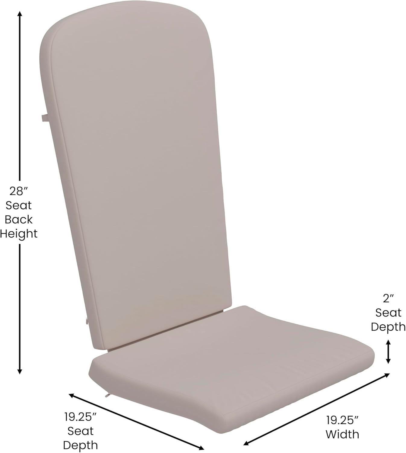 image:imageFlash Furniture Charlestown Set of 2 Adirondack Chairs with Cushions Slate Gray Poly Resin Frame Cream AllWeather Cushions IndoorOutdoor UseRedCream