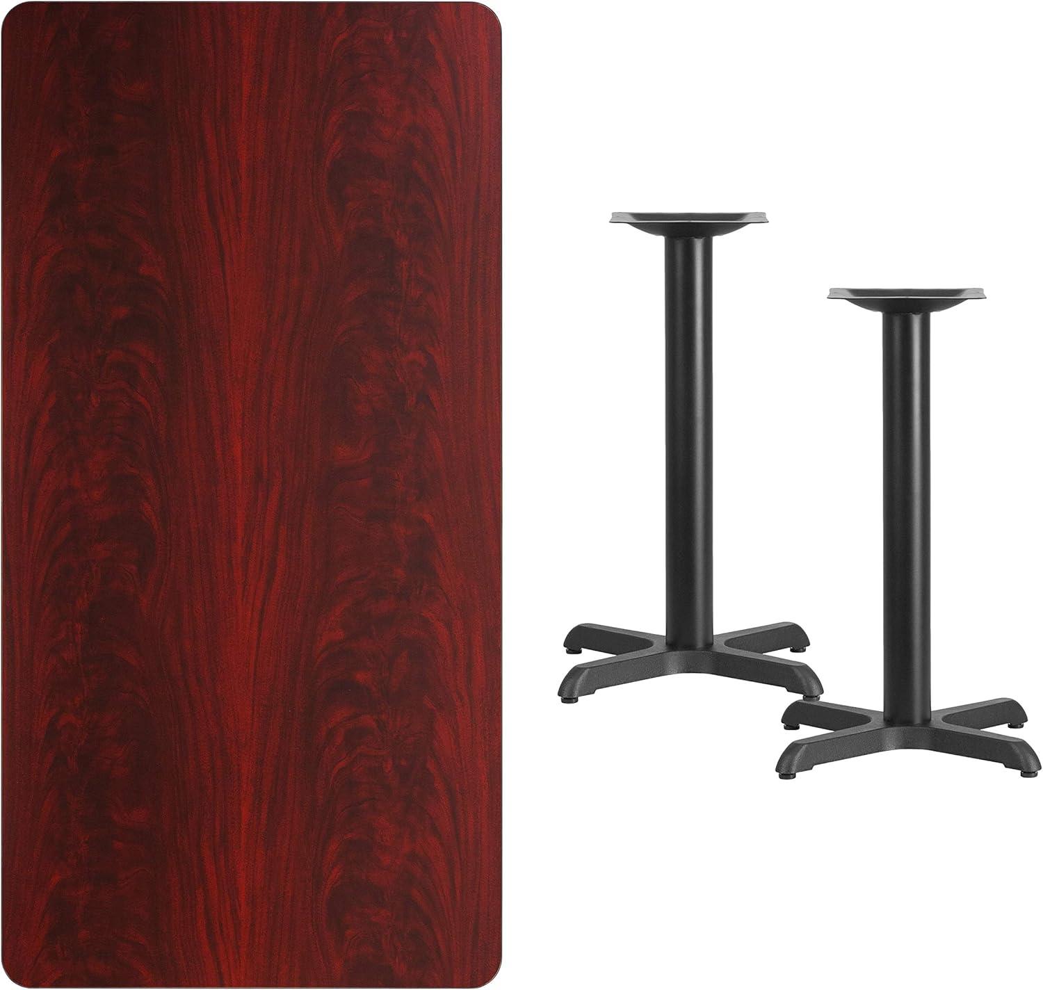 image:imageFlash Furniture Graniss 30 x 60 Rectangular Mahogany Laminate Table Top with 22 x 22 Table Height BasesMahogany