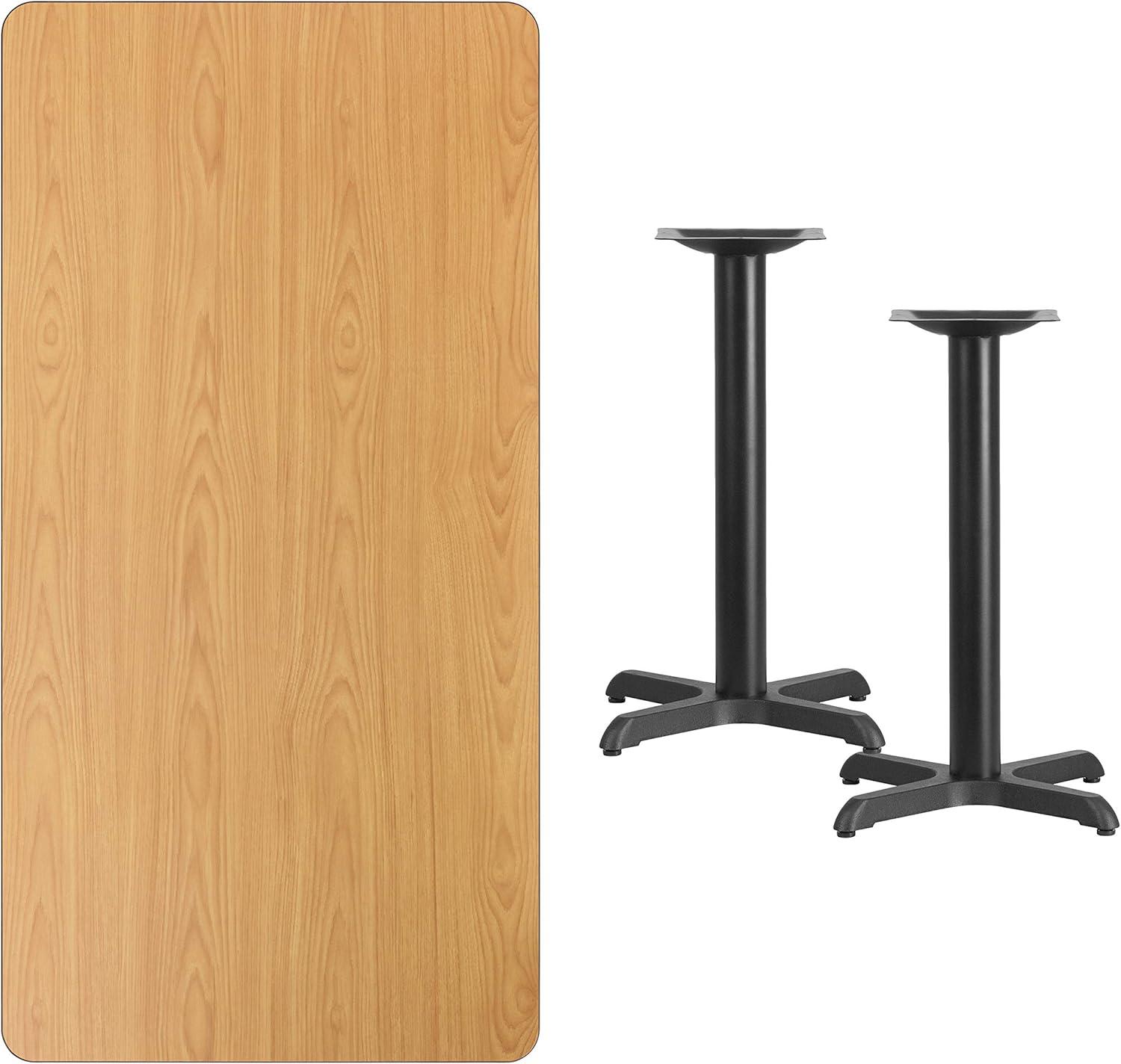 image:imageFlash Furniture Graniss 30 x 60 Rectangular Mahogany Laminate Table Top with 22 x 22 Table Height BasesNatural
