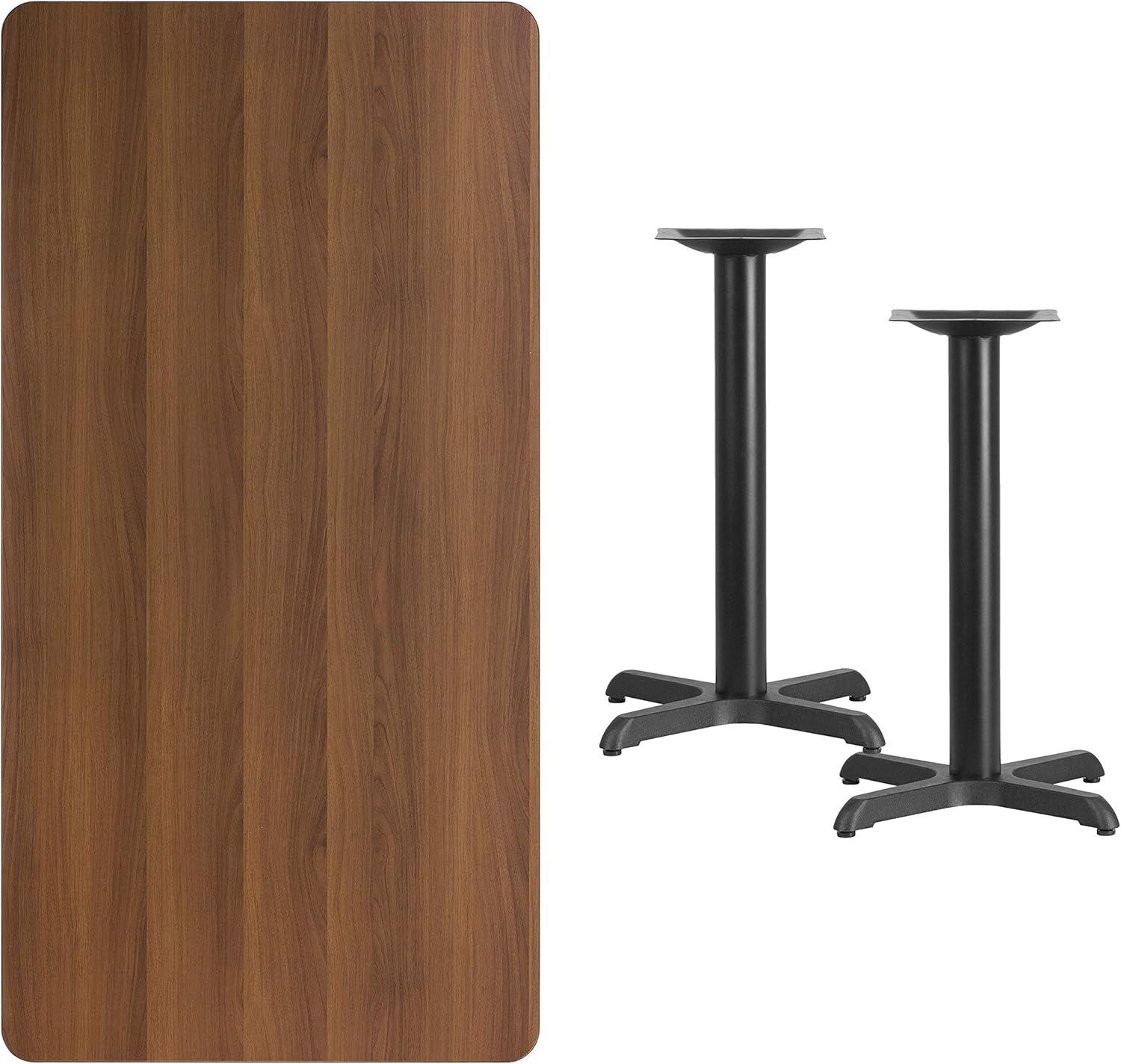 image:imageFlash Furniture Graniss 30 x 60 Rectangular Mahogany Laminate Table Top with 22 x 22 Table Height BasesWalnut