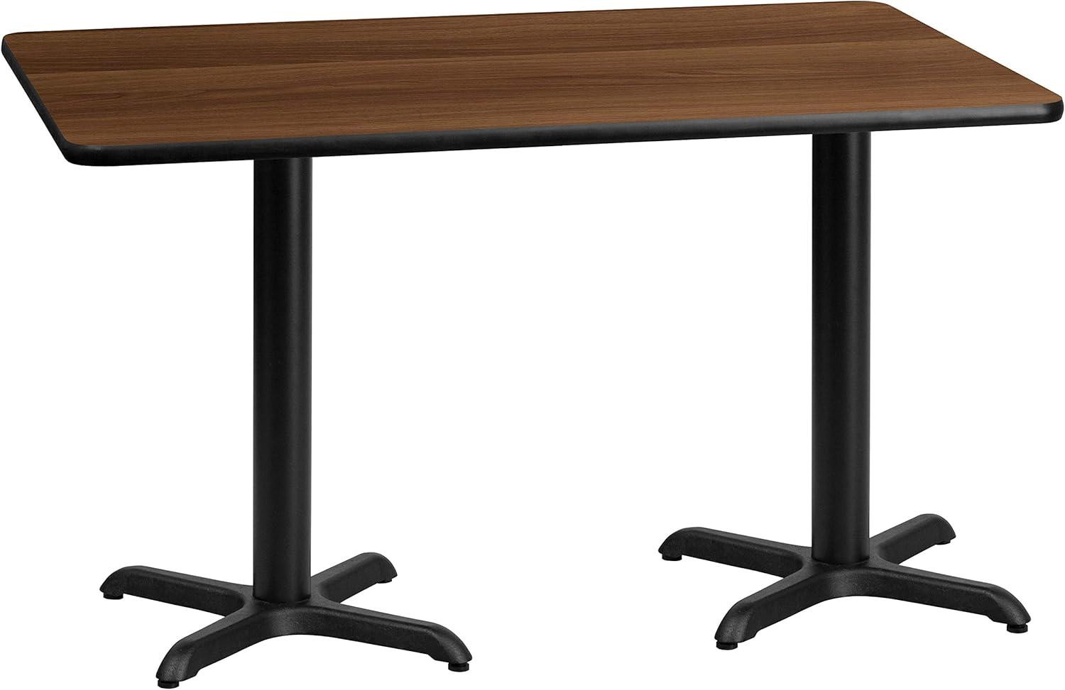 image:imageFlash Furniture Graniss 30 x 60 Rectangular Mahogany Laminate Table Top with 22 x 22 Table Height BasesWalnut