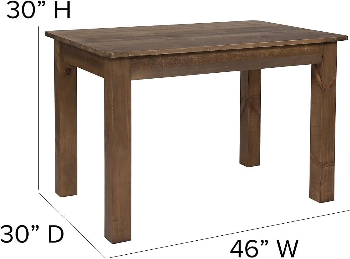 image:imageFlash Furniture HERCULES Series 46 x 30 Rectangular Antique Rustic White Solid Pine Farm Dining TableAntique Rustic