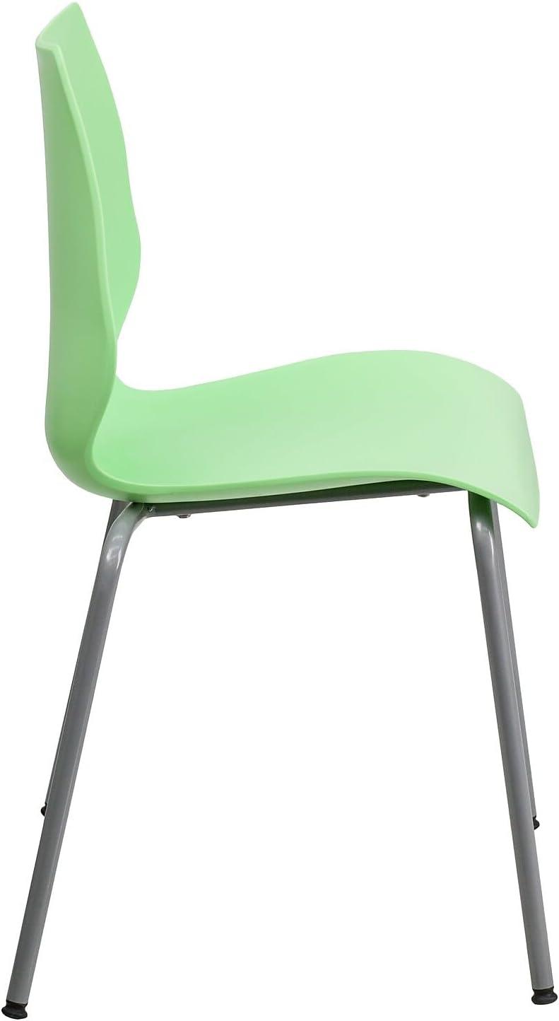 image:imageFlash Furniture HERCULES Series 770 lb Capacity White Stack Chair with Lumbar Support and Silver FrameGreen