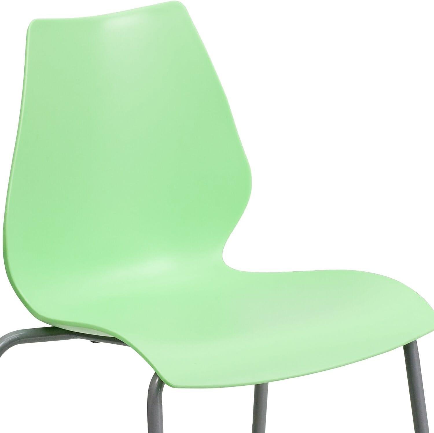 image:imageFlash Furniture HERCULES Series 770 lb Capacity White Stack Chair with Lumbar Support and Silver FrameGreen