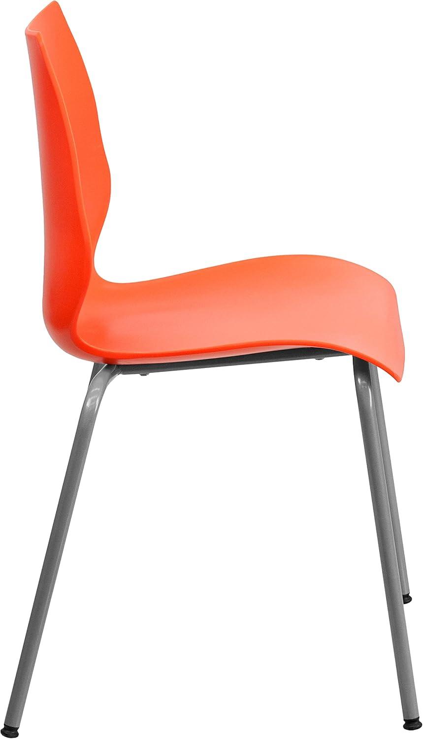 image:imageFlash Furniture HERCULES Series 770 lb Capacity White Stack Chair with Lumbar Support and Silver FrameOrange