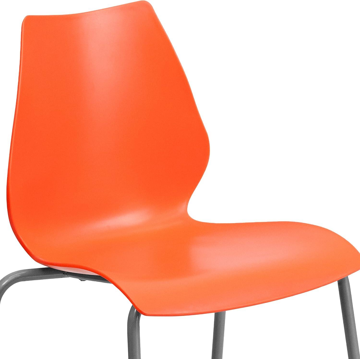 image:imageFlash Furniture HERCULES Series 770 lb Capacity White Stack Chair with Lumbar Support and Silver FrameOrange