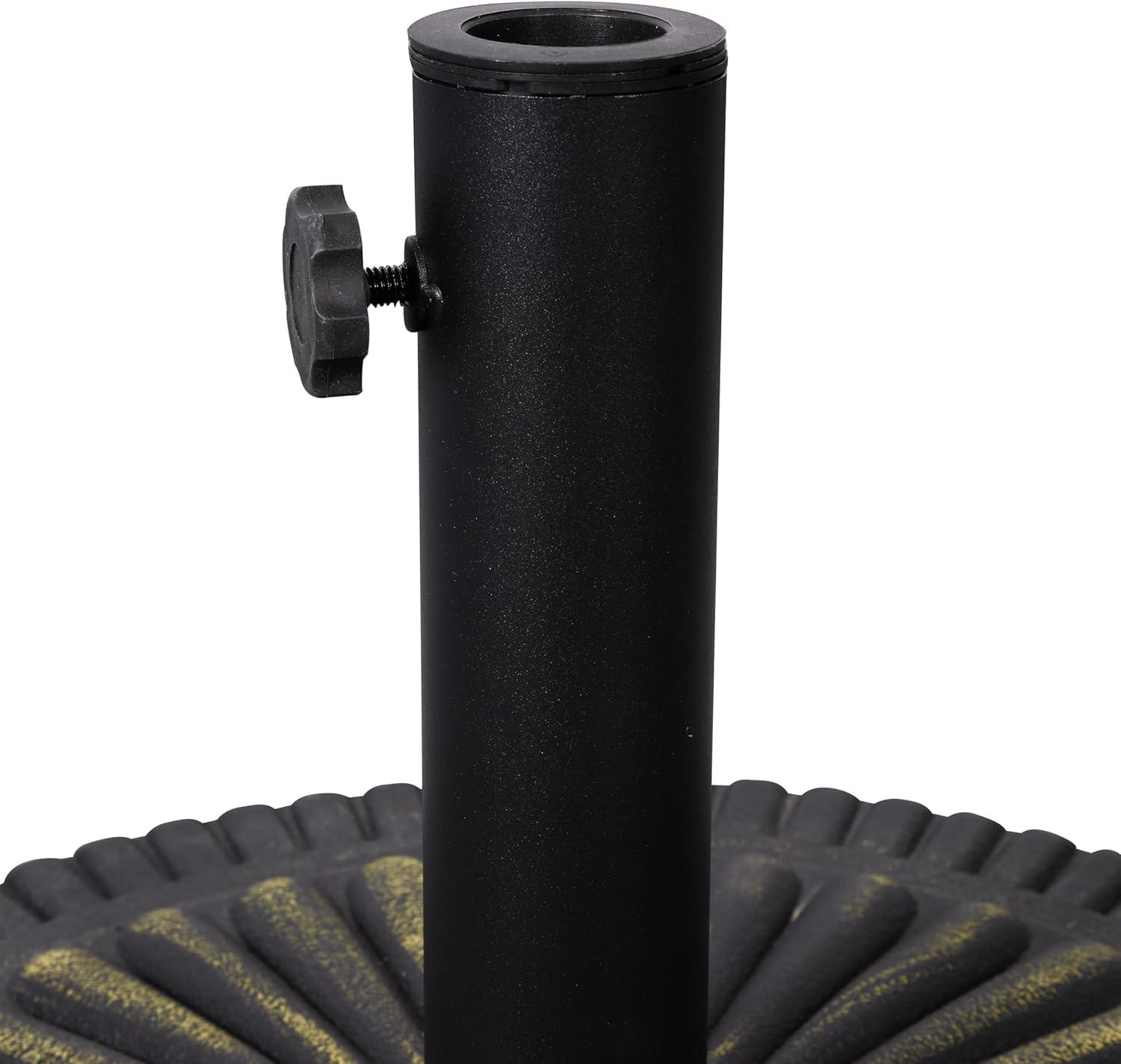 image:imageFlash Furniture Kona Universal Cement Patio Umbrella Base with Weatherproof Sunburst Pattern Plastic Polymer Coating 1925 Diameter BlackBronze