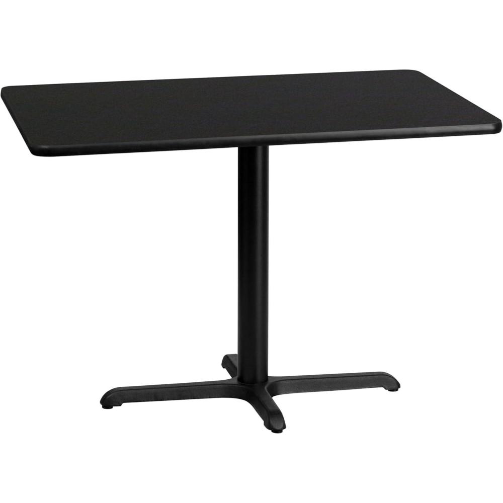 image:imageFlash Furniture 30 x 42 Rectangular Walnut Laminate Table Top with 235 x 295 Table Height BaseBlack