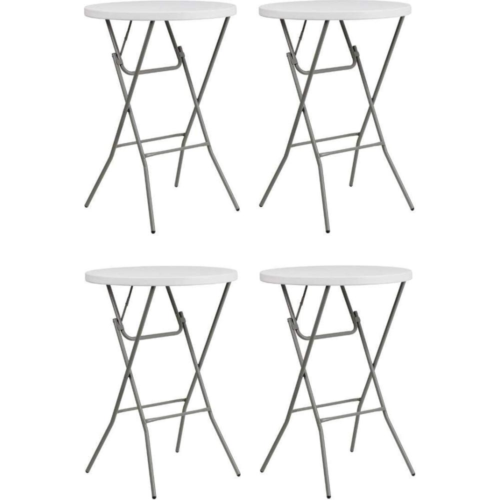image:imageFlash Furniture 32 Round Granite White Plastic Bar Height Folding Table 4 Pack