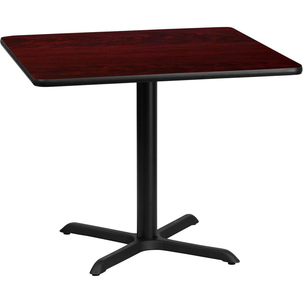 image:imageFlash Furniture 36 Square Mahogany Laminate Table Top with 30 x 30 Table Height BaseMahogany