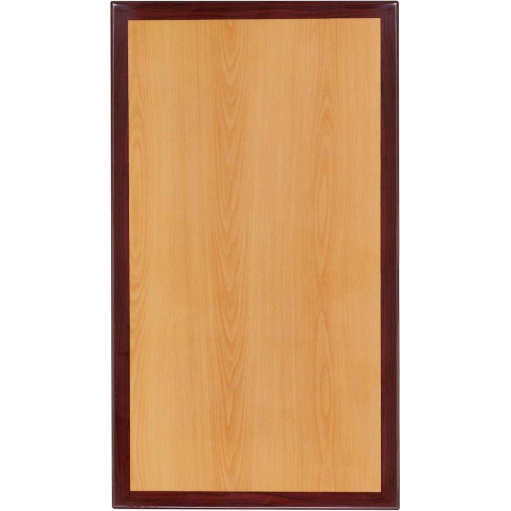 image:imageFlash Furniture Glenbrook 30 x 48 Rectangular 2Tone HighGloss Cherry Resin Table Top with 2 Thick Mahogany Edge