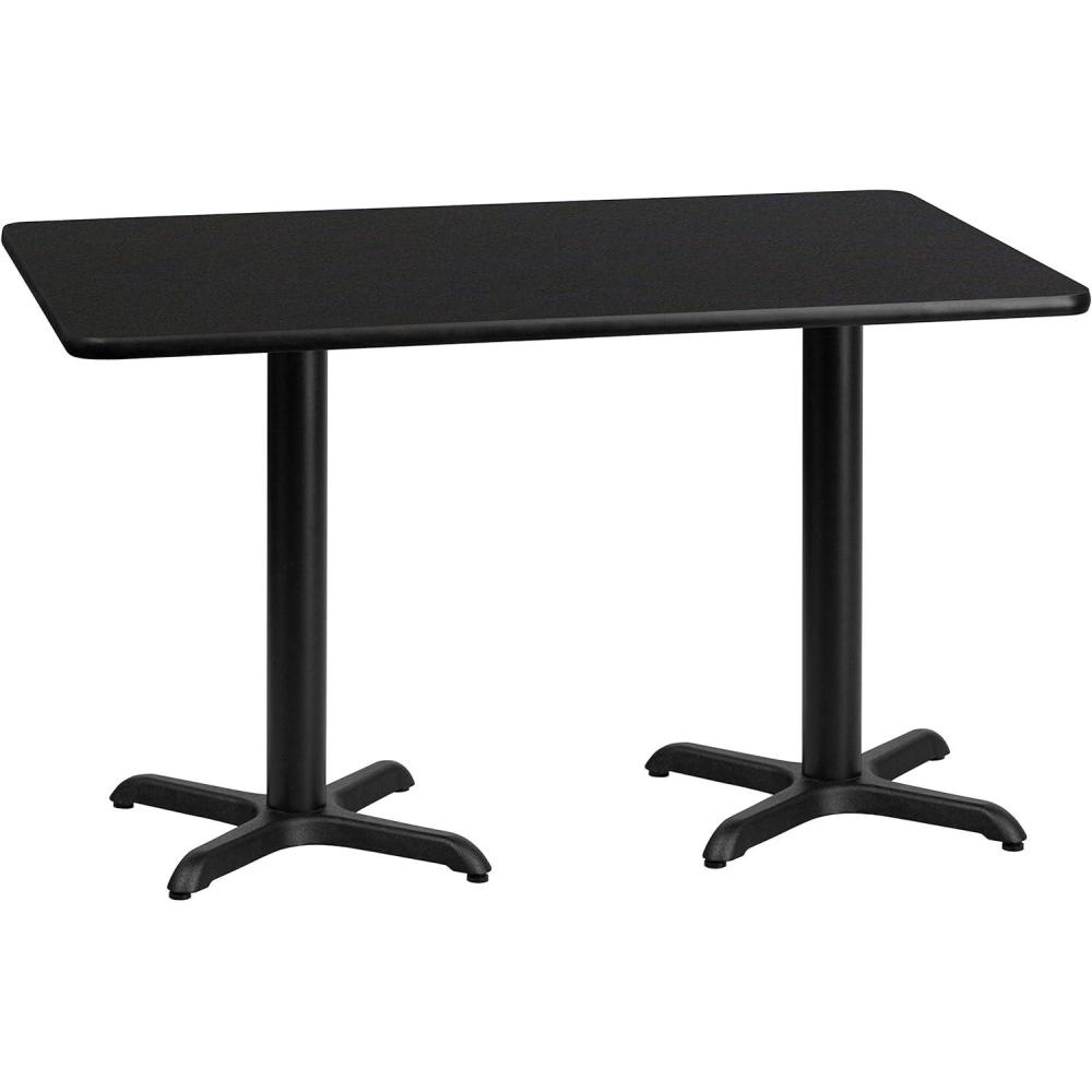 image:imageFlash Furniture Graniss 30 x 60 Rectangular Mahogany Laminate Table Top with 22 x 22 Table Height BasesBlack