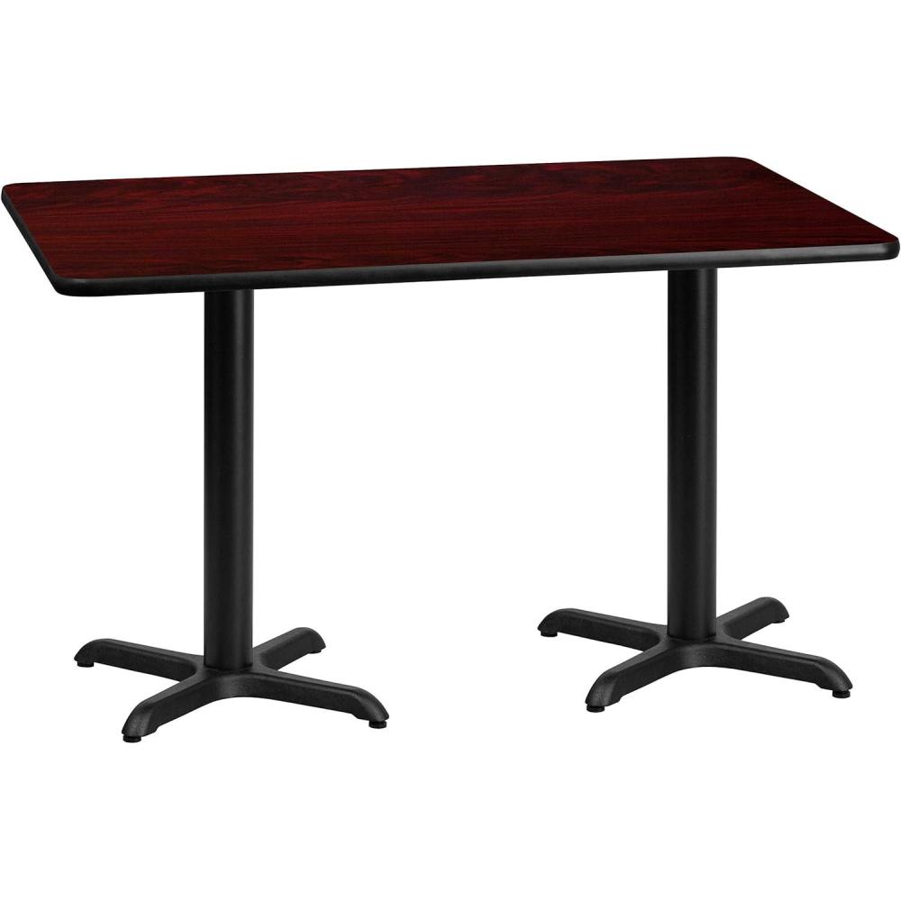 image:imageFlash Furniture Graniss 30 x 60 Rectangular Mahogany Laminate Table Top with 22 x 22 Table Height BasesMahogany