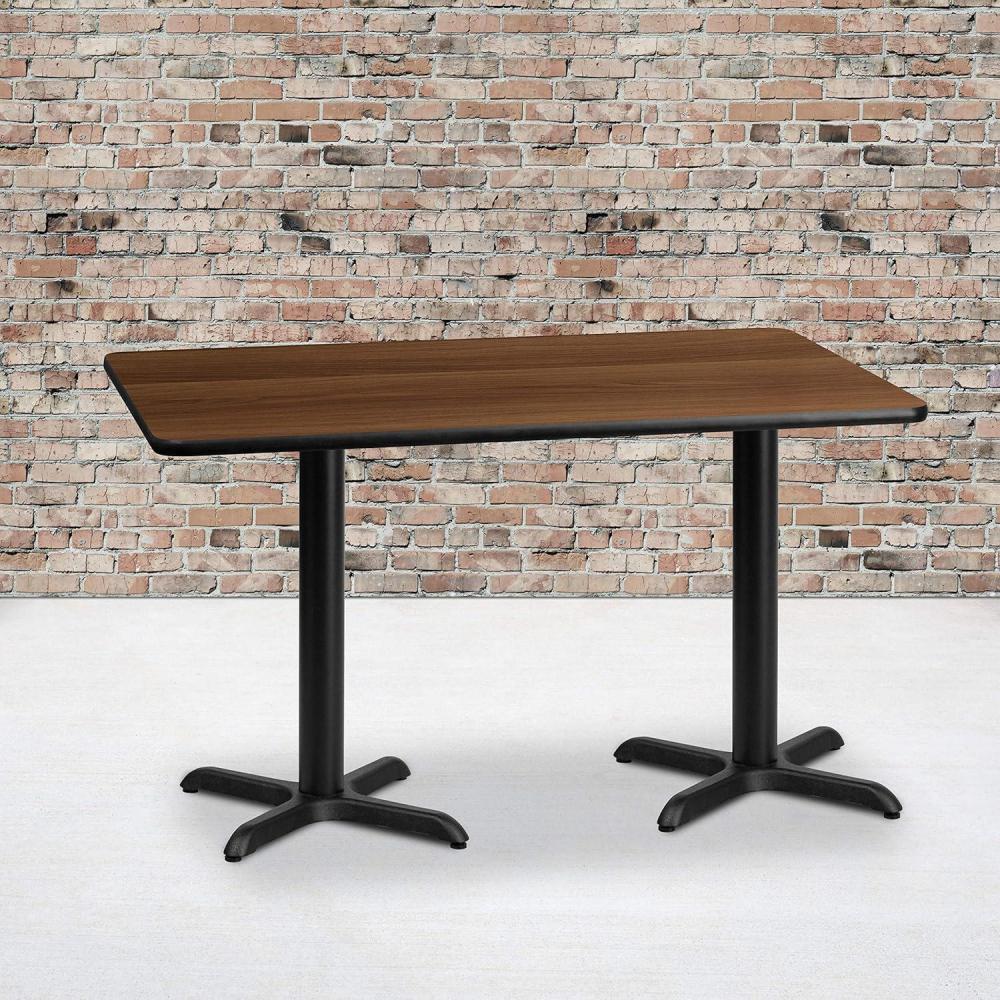 image:imageFlash Furniture Graniss 30 x 60 Rectangular Mahogany Laminate Table Top with 22 x 22 Table Height BasesWalnut