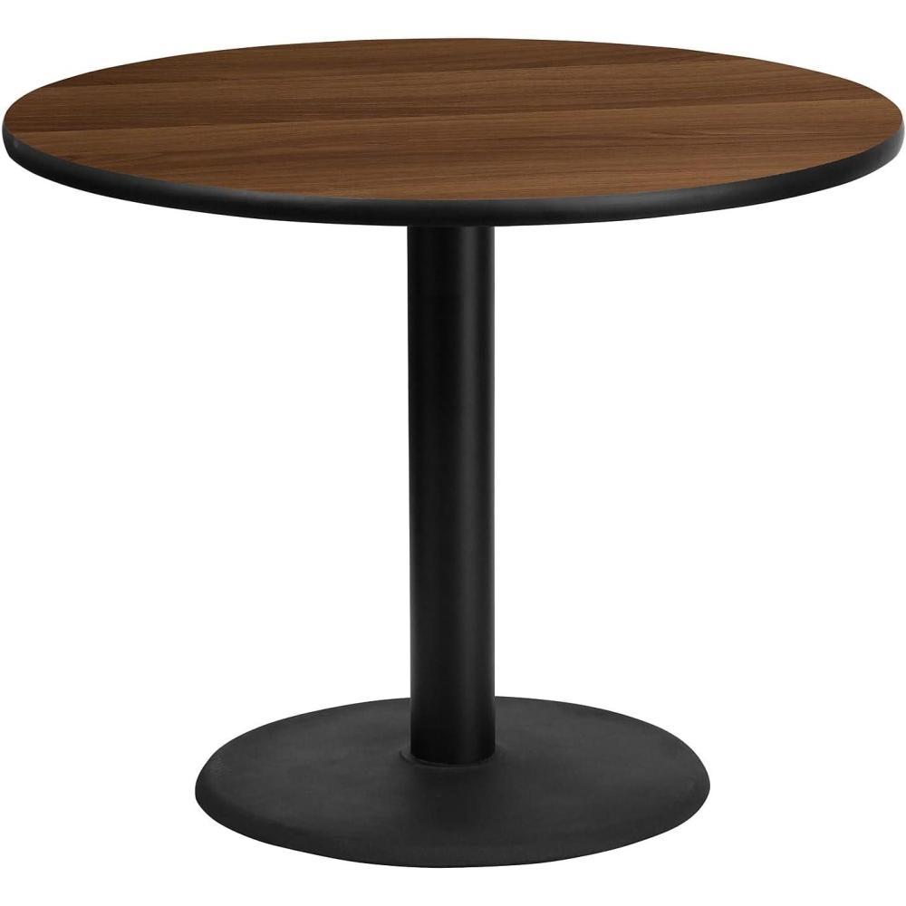 image:imageFlash Furniture Graniss 36 Round Walnut Laminate Table Top with 24 Round Table Height BaseWalnut