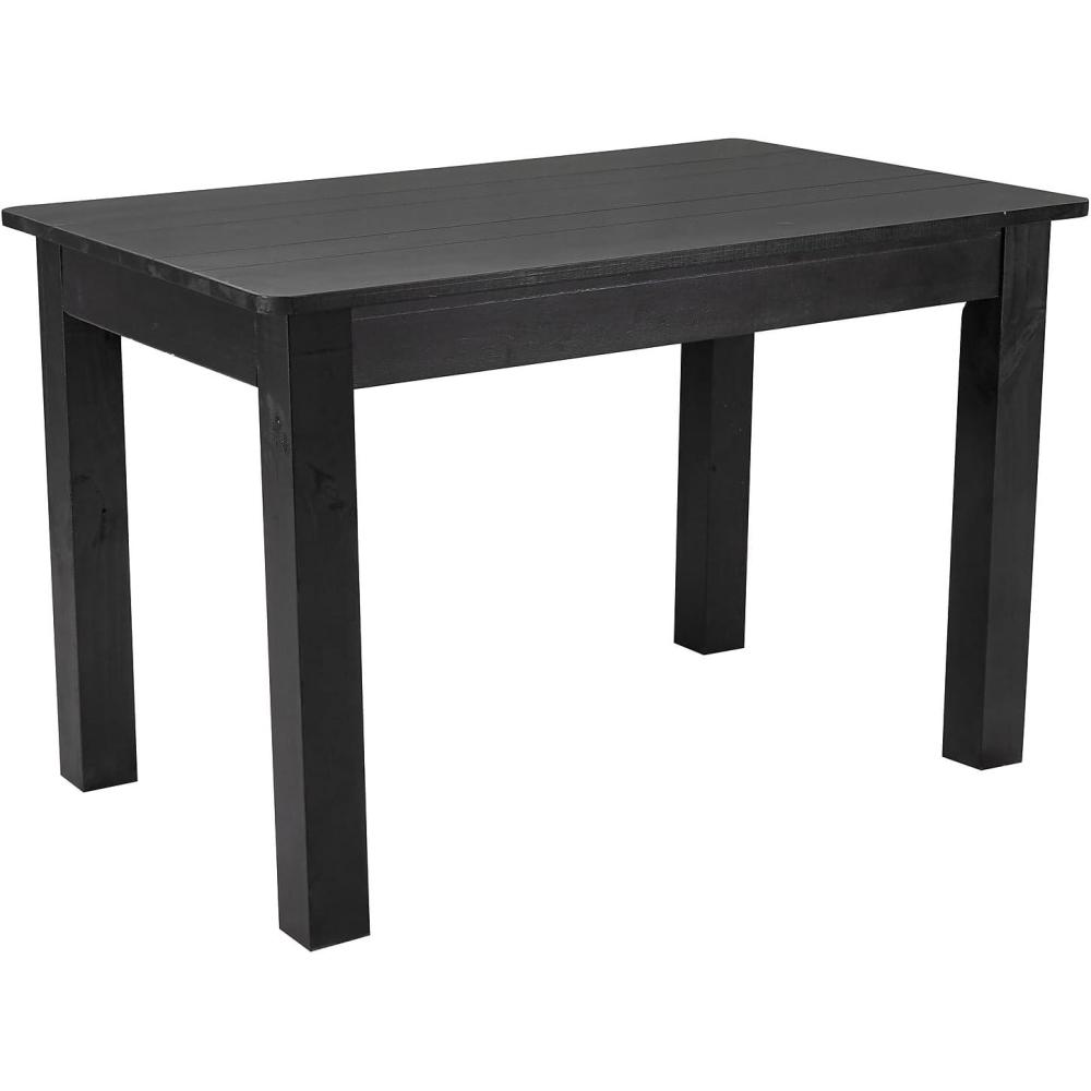 image:imageFlash Furniture HERCULES Series 46 x 30 Rectangular Antique Rustic White Solid Pine Farm Dining TableBlack Wash
