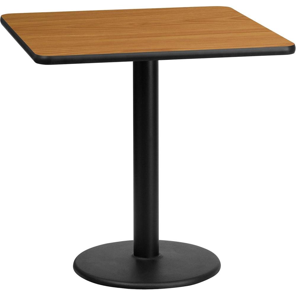 image:imageFlash Furniture Stiles 24 Square Black Laminate Table Top with 18 Round Table Height BaseNatural