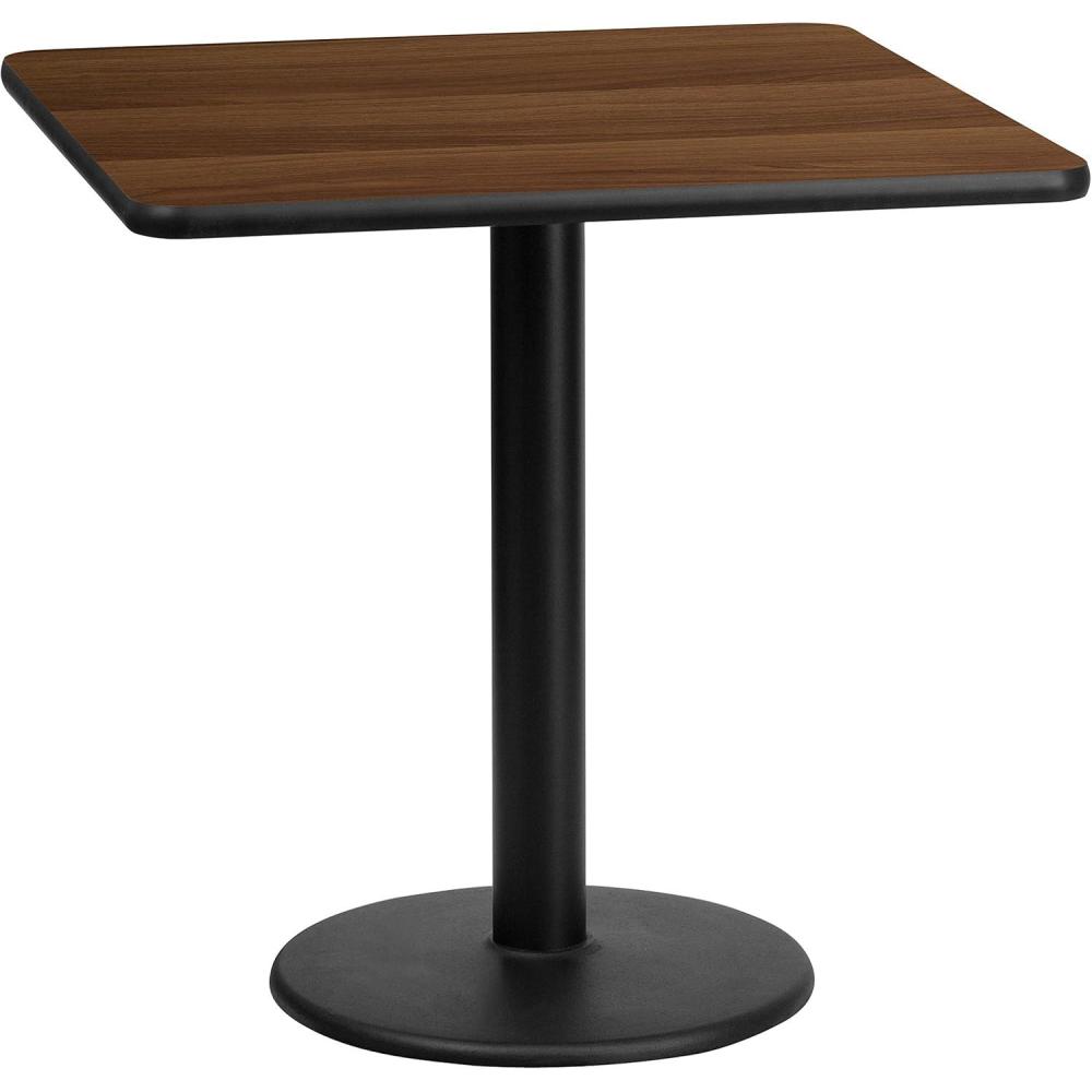 image:imageFlash Furniture Stiles 24 Square Black Laminate Table Top with 18 Round Table Height BaseWalnut