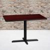Flash Furniture 30” x 42” Rectangular Walnut Laminate Table Top with 23.5” x 29.5” Table Height Base(Mahogany)