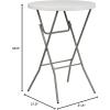 Flash Furniture 32″ Round Granite White Plastic Bar Height Folding Table (4 Pack)