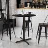 Flash Furniture 36” Round Black Laminate Table Top with 30” x 30” Bar Height Table Base