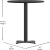 Flash Furniture 36” Round Black Laminate Table Top with 30” x 30” Bar Height Table Base