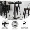 Flash Furniture 36” Round Black Laminate Table Top with 30” x 30” Bar Height Table Base