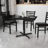 Flash Furniture 36” Square Mahogany Laminate Table Top with 30” x 30” Table Height Base(Black)