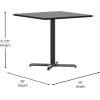 Flash Furniture 36” Square Mahogany Laminate Table Top with 30” x 30” Table Height Base(Black)
