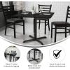 Flash Furniture 36” Square Mahogany Laminate Table Top with 30” x 30” Table Height Base(Black)