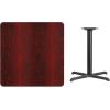 Flash Furniture 36” Square Mahogany Laminate Table Top with 30” x 30” Table Height Base(Mahogany)