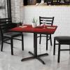 Flash Furniture 36” Square Mahogany Laminate Table Top with 30” x 30” Table Height Base(Mahogany)