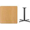 Flash Furniture 36” Square Mahogany Laminate Table Top with 30” x 30” Table Height Base(Natural)