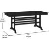 Flash Furniture Abraham Outdoor Dining Table for 6, Commercial Grade All-Weather Recycled HDPE Adirondack Style Table, UV Fade Resistant, 72″ Rectangle, Gray(Black)