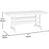 Flash Furniture Abraham Outdoor Dining Table for 6, Commercial Grade All-Weather Recycled HDPE Adirondack Style Table, UV Fade Resistant, 72″ Rectangle, Gray(White)
