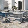 Flash Furniture Abraham Outdoor Dining Table for 6, Commercial Grade All-Weather Recycled HDPE Adirondack Style Table, UV Fade Resistant, 72″ Rectangle, Gray(Grey)