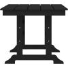 Flash Furniture Abraham Outdoor Dining Table for 6, Commercial Grade All-Weather Recycled HDPE Adirondack Style Table, UV Fade Resistant, 72″ Rectangle, Gray(Black)