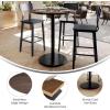 Flash Furniture Acadia 36″ Round Indoor Gray Faux Concrete Tabletop with 24″ Round Black Bar Height Base, Seamless TopGuard HPL Top and Edge(Dark Brown/Black Base)