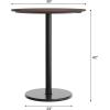 Flash Furniture Acadia 36″ Round Indoor Gray Faux Concrete Tabletop with 24″ Round Black Bar Height Base, Seamless TopGuard HPL Top and Edge(Dark Brown/Black Base)