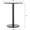 Flash Furniture Acadia 36″ Round Indoor Gray Faux Concrete Tabletop with 24″ Round Black Bar Height Base, Seamless TopGuard HPL Top and Edge(Gray Faux Concrete/Black Base)