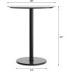 Flash Furniture Acadia 36″ Round Indoor Gray Faux Concrete Tabletop with 24″ Round Black Bar Height Base, Seamless TopGuard HPL Top and Edge(White Faux Marble/Black Base)