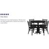 Flash Furniture Carlton 36” Round Mahogany Laminate Table Set with X-Base and 4 Ladder Back Metal Chairs – Burgundy Vinyl Seat(Black Top/Black Vinyl Seat)