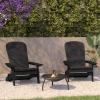 Flash Furniture Charlestown Folding Adirondack Chairs Poly Resin Frame-All-Weather Cushions-Indoor/Outdoor Use, Set of 2, White/Teal(Black/Gray)