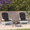 Flash Furniture Charlestown Folding Adirondack Chairs Poly Resin Frame-All-Weather Cushions-Indoor/Outdoor Use, Set of 2, White/Teal(White/Gray)
