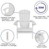 Flash Furniture Charlestown Folding Adirondack Chairs Poly Resin Frame-All-Weather Cushions-Indoor/Outdoor Use, Set of 2, White/Teal(White/Teal)