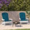 Flash Furniture Charlestown Folding Adirondack Chairs Poly Resin Frame-All-Weather Cushions-Indoor/Outdoor Use, Set of 2, White/Teal(White/Teal)