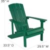 Flash Furniture Charlestown Set of 2 Adirondack Chairs with Cushions – Slate Gray Poly Resin Frame – Cream All-Weather Cushions – Indoor/Outdoor Use(Green/Cream)